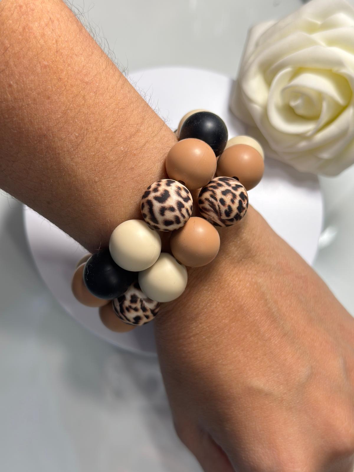 Max Spheres Animal Print/ Brown/ Ivory/ Black (1 Bracelet)