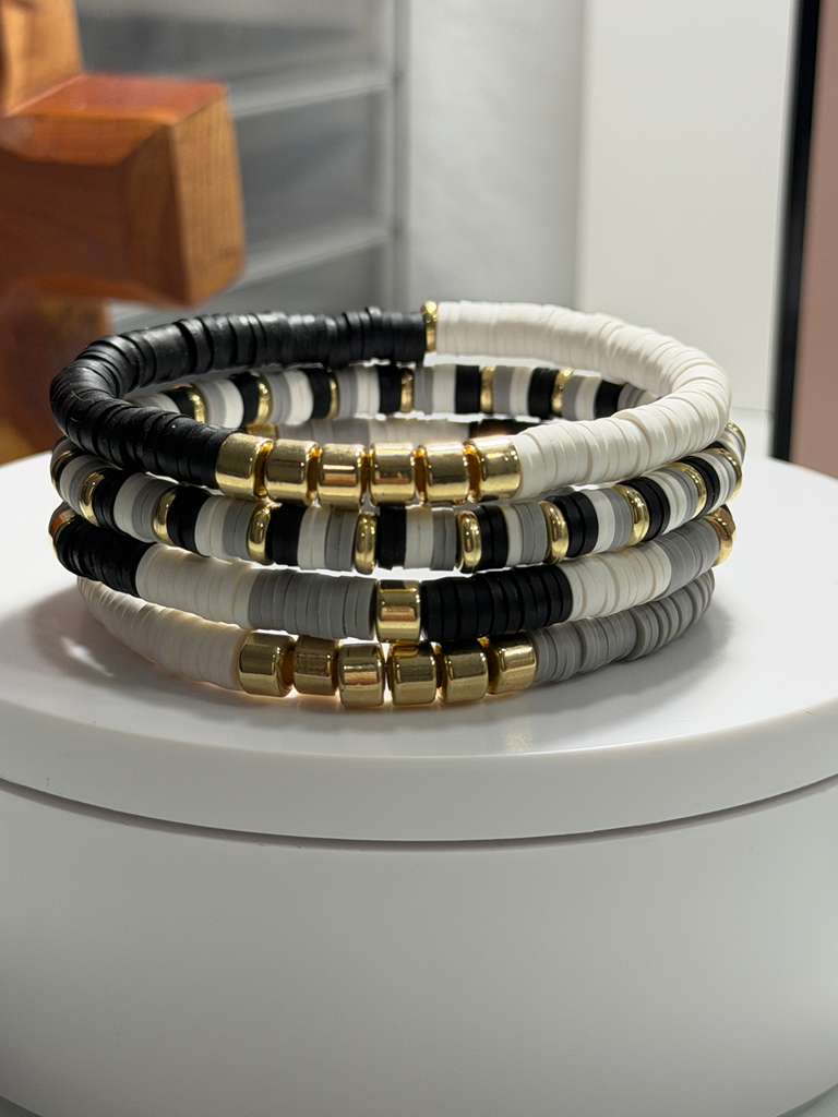 Queen Set Black/ White/ Gray/ Gold