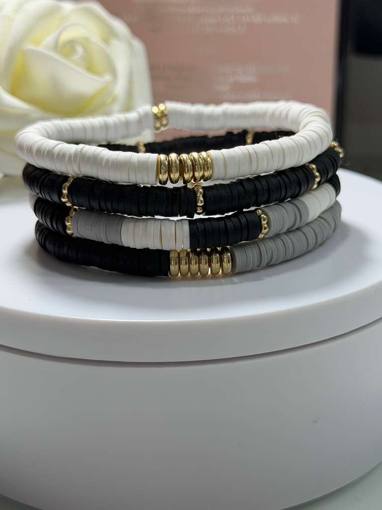 Queen Set Black/ White/ Gray/ Gold
