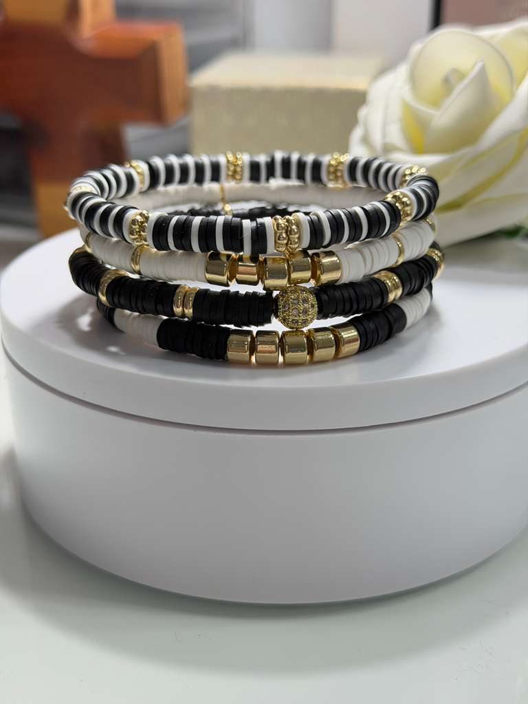 Queen Set Black/ White/ Gray/ Gold